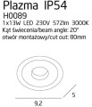 Oprawa podtynkowa biała IP54 okrągłe oczko wpuszczane 13W LED PLAZMA H0089 MAXLIGHT