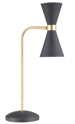 Lampa stołowa czarno-złota nowoczesna do gabinetu 2x5W LED CORNET T0039 MAXLIGHT