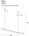 Lampa wisząca podłużna liniowa nad wyspę kuchenną 12W LED TRIO P0310 MAXLIGHT