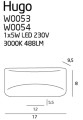Kinkiet HUGO o opływowym kształcie do salonu 5W LED kolor czarny W0053 MAXLIGHT