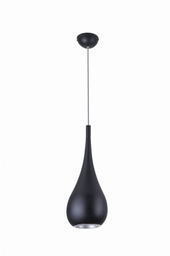 Lampa wisząca czarna z kloszem w kształcie kropli 1xE27 do salonu DROP P0233 MAXLIGHT