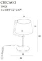 Biała lampa stołowa. nocna z abażurem do salonu, sypialni 1xE27 CHICAGO T0028 MAXLIGHT