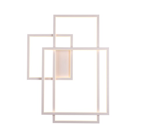 Biały kinkiet LED o geometrycznym kształcie 45W do korytarza GEOMETRIC W0234 MAXLIGHT