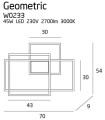 Czarny kinkiet LED o geometrycznym kształcie 45W do korytarza GEOMETRIC W0233D MAXLIGHT