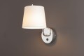 Elegancki kinkiet z białym abażurem i włącznikiem 1xE27 CHICAGO W0195 MAXLIGHT