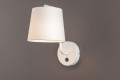 Elegancki, biały kinkiet z abażurem i włącznikiem 1xE27 CHICAGO W0193 MAXLIGHT