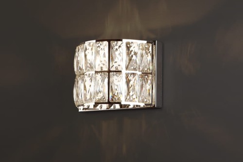 Kinkiet glamour, szklane kryształki, idealna do salonu 1xG9 DIAMANTE W0204 MAXLIGHT