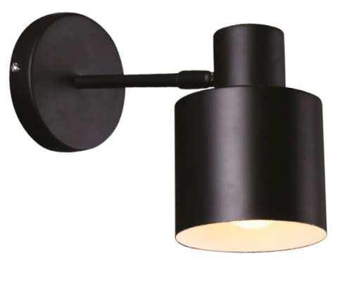 Czarny kinkiet nowoczesny do przedpokoju, sypialni 1xE27 BLACK W0188 MAXLIGHT