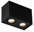 Podwójna lampa punktowa czarna natynkowa 2xGU10 do salonu BASIC C0089 MAXLIGHT