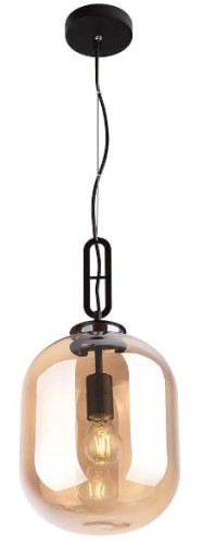 Lampa wisząca ze szklanym, bursztynkowy kloszem 1xE27 nad stół HONEY P0297 MAXLIGHT