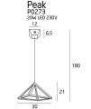 Lampa wisząca z kloszem o geometrycznym kształcie 20W LED PEAK P0273 MAXLIGHT
