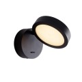 Czarny kinkiet z okrągłym, płaskim kloszem i włącznikiem 6W LED IBIZA W0350 MAXLIGHT