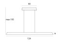 Czarno-szara podłużna lampa wisząca nad stół do jadalni 39,5W LED P0595 Maxlight