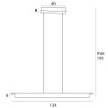 Lampa wisząca czarno-szara z podłużnym kloszem 40W zmienna barwa JO-JO P0597 MAXLIGHT