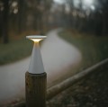 Szara, nowoczesna lampka stołowa IP44 FUNGHI 1,6W LED T0064 MAXLIGHT