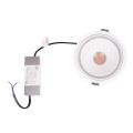Białe oczko wpuszczane okrągłe LED 10W barwa ciepła aluminiowe VECTOR H0139 MAXLIGHT