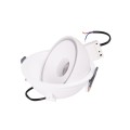 Białe oczko wpuszczane okrągłe LED 10W barwa ciepła aluminiowe VECTOR H0139 MAXLIGHT