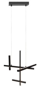 Nowoczesna lampa wisząca z liniowymi kloszami czarna LED 25W SOHO P0546 MAXLIGHT