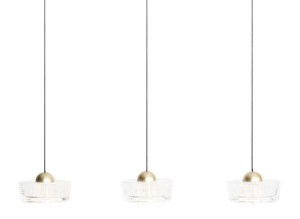 Potrójna lampa wisząca na listwie, złote akcenty, nad stół 22W LED LIPARI P0545 MAXLIGHT