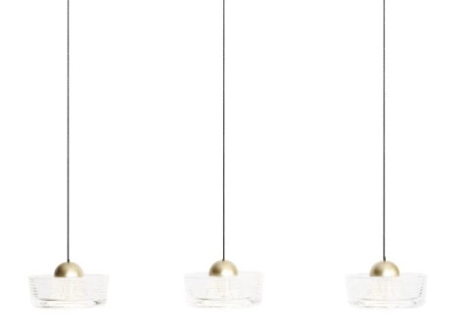 Potrójna lampa wisząca na listwie, złote akcenty, nad stół 22W LED LIPARI P0545 MAXLIGHT