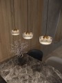 Potrójna lampa wisząca na listwie, złote akcenty, nad stół 22W LED LIPARI P0545 MAXLIGHT