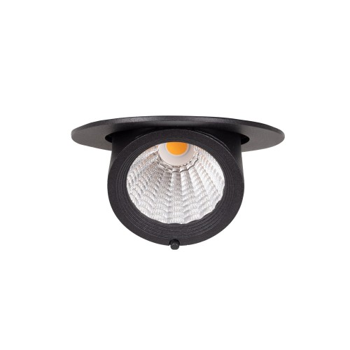 Czarna oprawa wpuszczana podtynkowa, okrągłe oczko 10W LED RUBIO H0133 MAXLIGHT