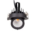 Czarna oprawa wpuszczana podtynkowa, okrągłe oczko 10W LED RUBIO H0133 MAXLIGHT