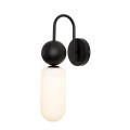 Elegancki, czarny kinkiet ze szklanym kloszem do sypialni 1xG9 ROMA W0381 MAXLIGHT