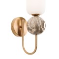 Elegancki kinkiet ze szklanym kloszem do sypialni, kolor złoty G9 ROMA W0380 MAXLIGHT