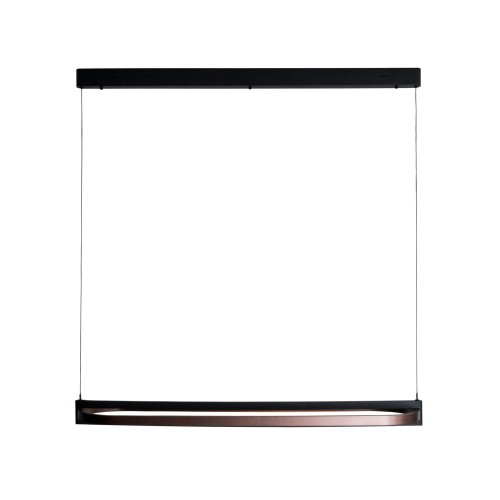 Czarno-brązowa lampa wisząca z owalnym kloszem LED 80W do jadalni P0553 Maxlight