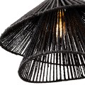 Czarna lampa wisząca z kloszem z plecionego papieru w stylu boho AMALFI P0580 MAXLIGHT