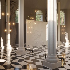 Zielona lampa wisząca w kształcie podkowy nad stół 2x2W LED ENIGMA P0522 MAXLIGHT