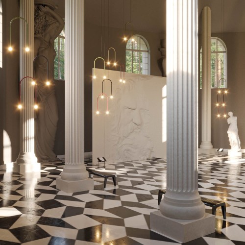 Zielona lampa wisząca w kształcie podkowy nad stół 2x2W LED ENIGMA P0522 MAXLIGHT