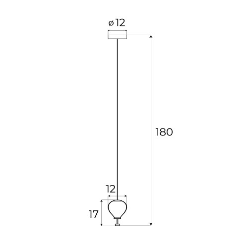 Lampa wisząca z małym klosikiem ze szkła 1x6W LED nad stół PALLONCINI P0576 MAXLIGHT