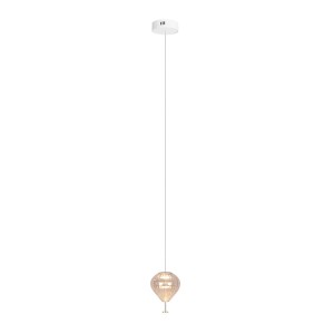 Lampa wisząca z klosikiem z bursztynowego szkła 1x6W LED nad stół PALLONCINI P0575 MAXLIGHT