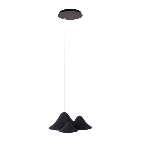Czarno-szara lampa wisząca z filcem 21W LED do salonu BELLMOND P0565 MAXLIGHT