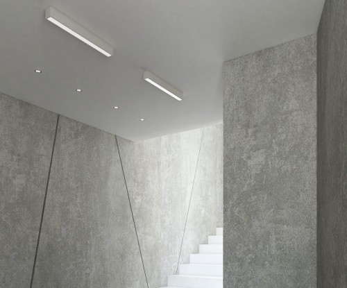 Biała, liniowa lampa sufitowa 18W LED barwa neutralna do korytarza LINEAR57 C0124D MAXLIGHT