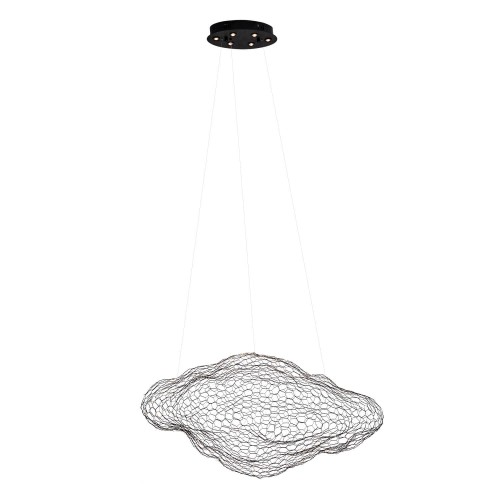 Czarna lampa wisząca do salonu LED 14W nowoczesna, duży klosz STARDUST P0525D MAXLIGHT