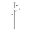 Kinkiet złoty, podłużna rurka 90cm 12W LED SPIRIT do salonu W0416 MAXLIGHT