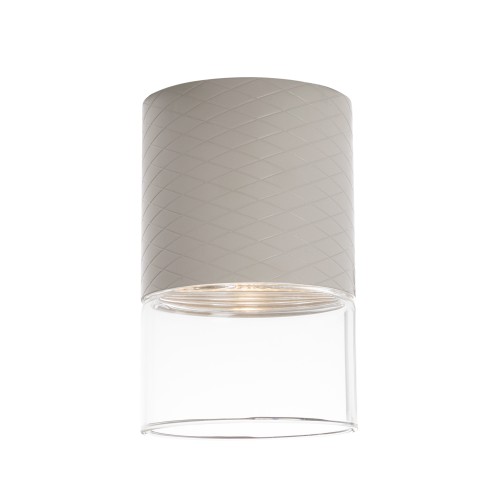 Lampa sufitowa szara pojedyncza tubka ze szklanym kloszem FUSION C0274 MAXLIGHT