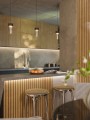 Lampa wisząca czarna ze szklanym kloszem tubką FUSION do salonu P0640 MAXLIGHT