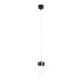 Lampa wisząca czarna ze szklanym kloszem tubką FUSION do salonu P0640 MAXLIGHT