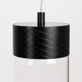 Lampa wisząca czarna ze szklanym kloszem tubką FUSION do salonu P0640 MAXLIGHT
