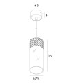 Lampa wisząca czarna ze szklanym kloszem tubką FUSION do salonu P0640 MAXLIGHT