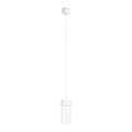 Lampa wisząca biała z pojedynczym kloszem tubką, metal i szkło, FUSION P0646 MAXLIGHT