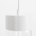 Lampa wisząca biała z pojedynczym kloszem tubką, metal i szkło, FUSION P0646 MAXLIGHT