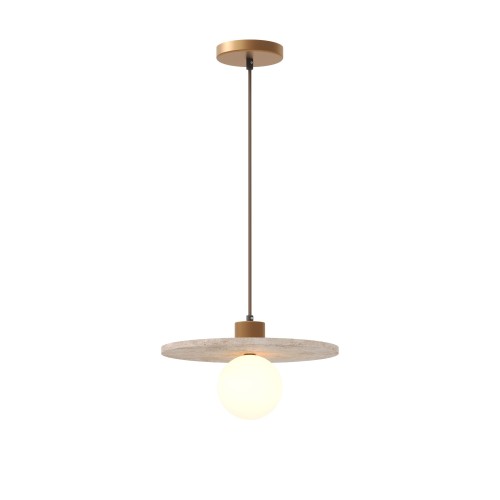 Lampa wisząca z dekoracyjnym, kamiennym dyskiem LANDO klosz kulka P0650 MAXLIGHT