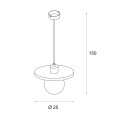 Lampa wisząca z dekoracyjnym, kamiennym dyskiem LANDO klosz kulka P0650 MAXLIGHT