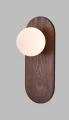 Kinkiet POINT gwint G9 szklany klosz kulka, drewniane elementy W0476 MAXLIGHT