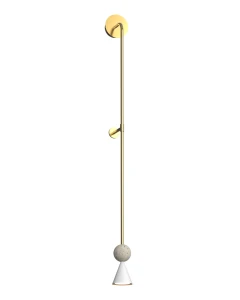 Nowoczesny kinkiet BINGO LED 398LM 3000K 8W złoty z elementem skalnym trawertyn W0449 MAXLIGHT